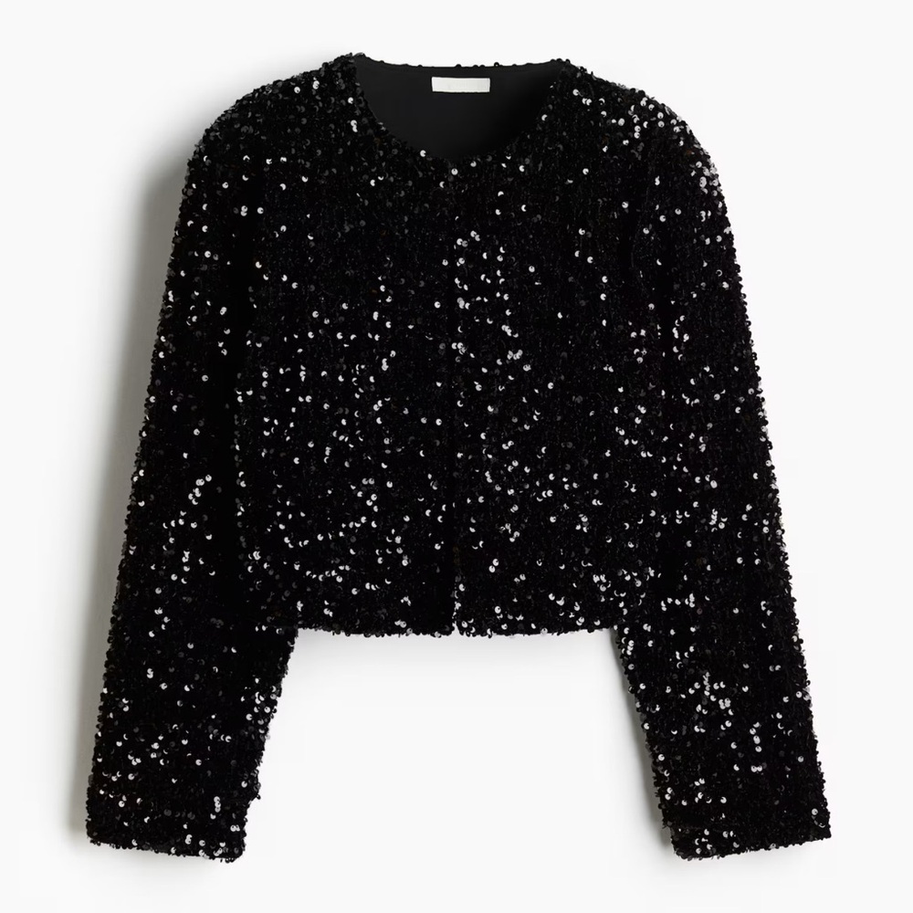 H&M Black Sequin Jacket - Picture 1 of 6